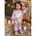 thumbnail image 5 of Cjfdfy Toddler Baby Girls Halloween Fall Clothes Ghost Pumpkin Pajamas Set Printed Fuzzy Trim Long Sleeve Tops And Pants Cute Newborn Baby Girl Halloween Pajamas, 5 of 9