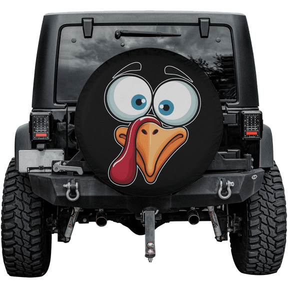 Lotusprinthandmade Face Cute Turkey Spare Tire Cover Without Backup Camera Hole 6 Sizes (27 in.)