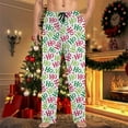 thumbnail image 6 of Mens Pajama Pants with Pockets Christmas Printed Mid Waisted Casual Pants with Drawstring and Comfortable Loose Pants Lounge Bottoms Soft Sleepwear, 6 of 7