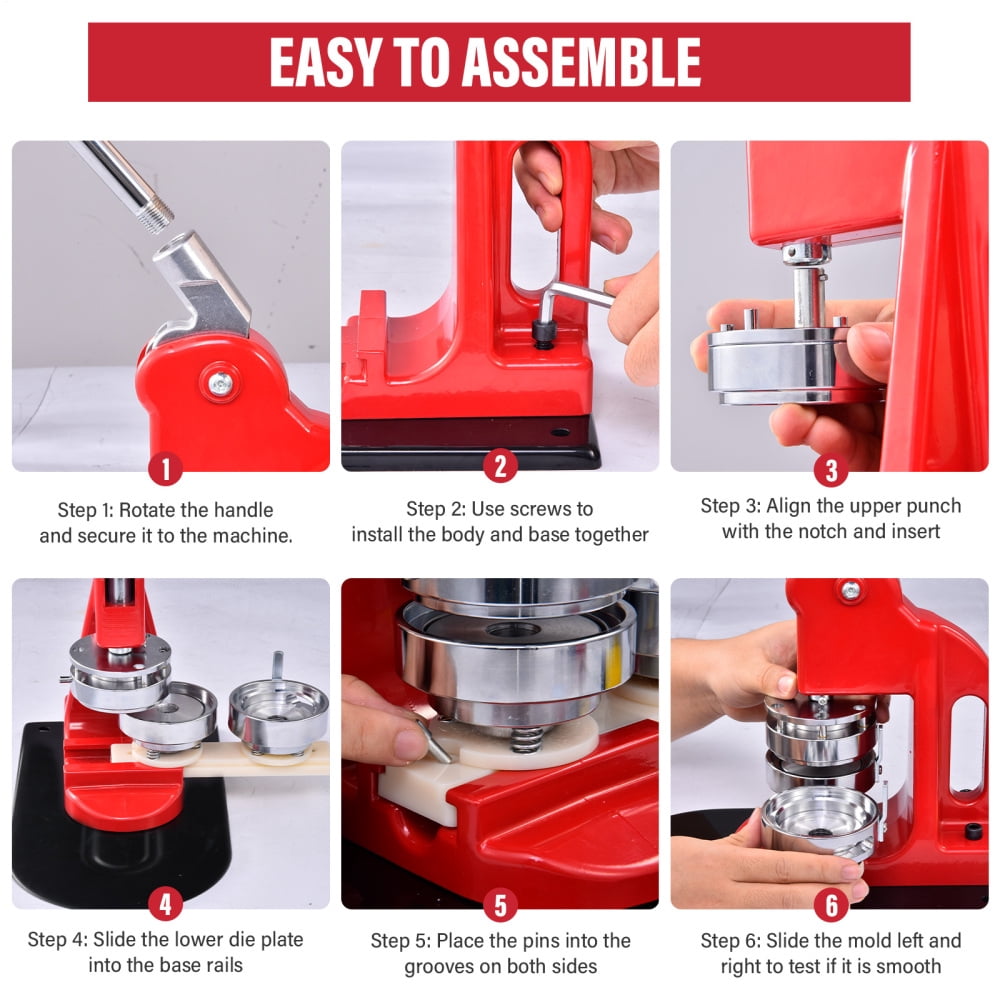 Button Maker Multiple Sizes 1.25+2.28+3 in, DIY Button Press Machine with 300 Parts, Removable Badge Making Kit for Kids Adults