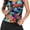 Multicolored Flowers, variant on ZANKLEY Womens Two Piece Tankini Swimsuit with Skirt Tummy Control Modest V Neck Ruched Bathing Suit for Beach Vacation