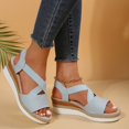 thumbnail image 6 of Mostsola Women's Wedge Sandals Platform Espadrilles Elastic Ankle Strap Open Toe Summer Shoes, 6 of 7