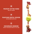 thumbnail image 5 of Mammoth Flossy Chews Cottonblend 3 Knot Tug Rope Dog Toy with Mini Tennis Ball, Mini 11", 5 of 9