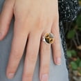 thumbnail image 2 of Harry Potter Hufflepuff Pattern Silver Plated Adjustable Novelty Ring, 2 of 4