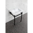thumbnail image 2 of Kingston Brass KVBH25227W4B0 Templeton 25" Ceramic Console Sink with Brass Legs (4-Inch, 3-Hole), White/Matte Black, 2 of 6
