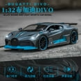 thumbnail image 2 of Volkmi Bugatti divo supercar Modèle Voiture en Alliage Modèle 1:32 Son et Lumière Voiture à Rétrofriction Bleu, 2 of 6