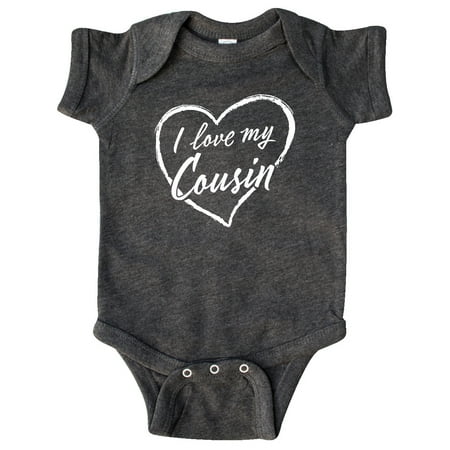

Inktastic I Love My Cousin in White Chalk Heart Gift Baby Boy or Baby Girl Bodysuit