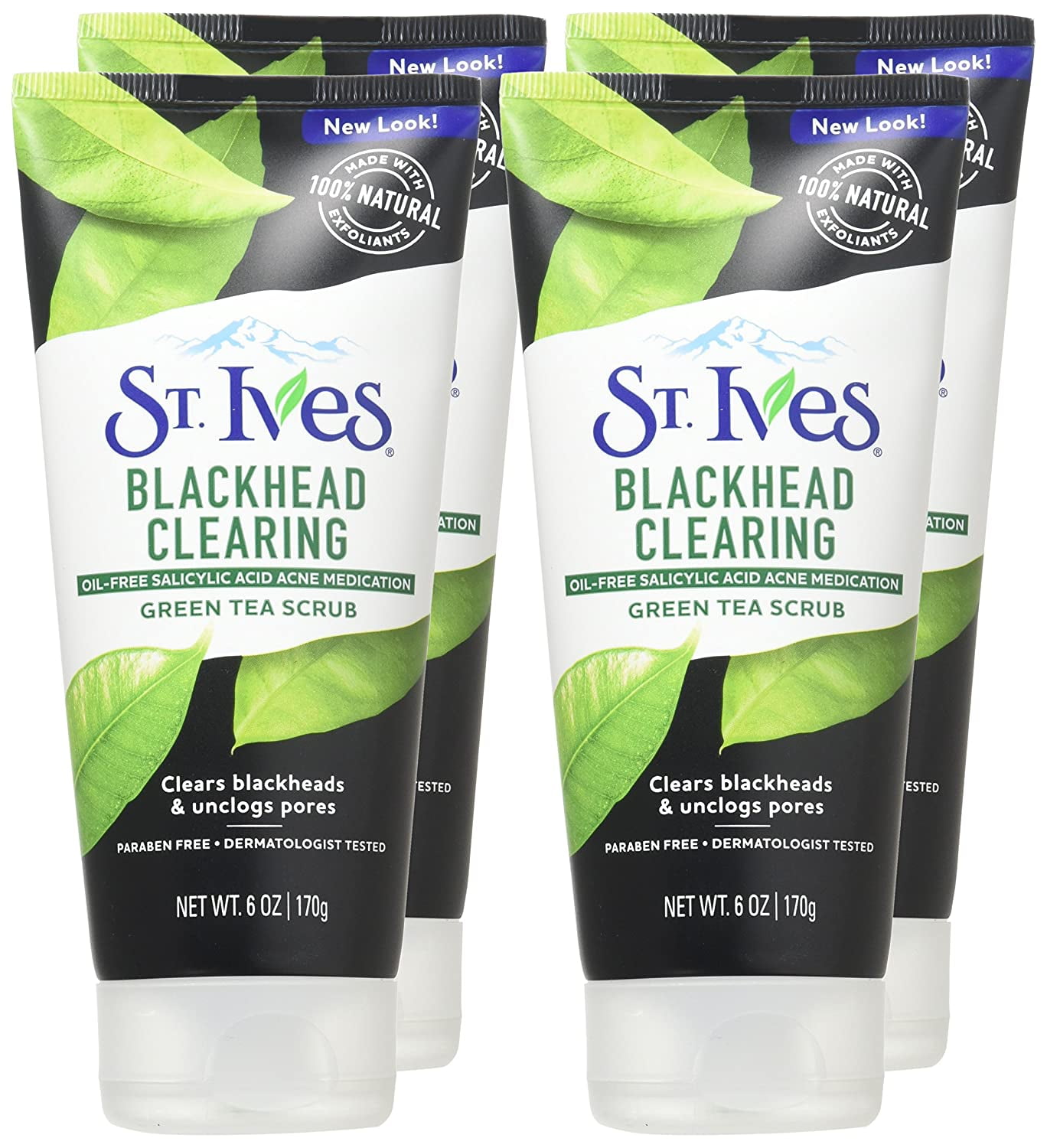 St. Ives Blackhead Clearing Face Scrub Green Tea 6 oz (Pack of 4)