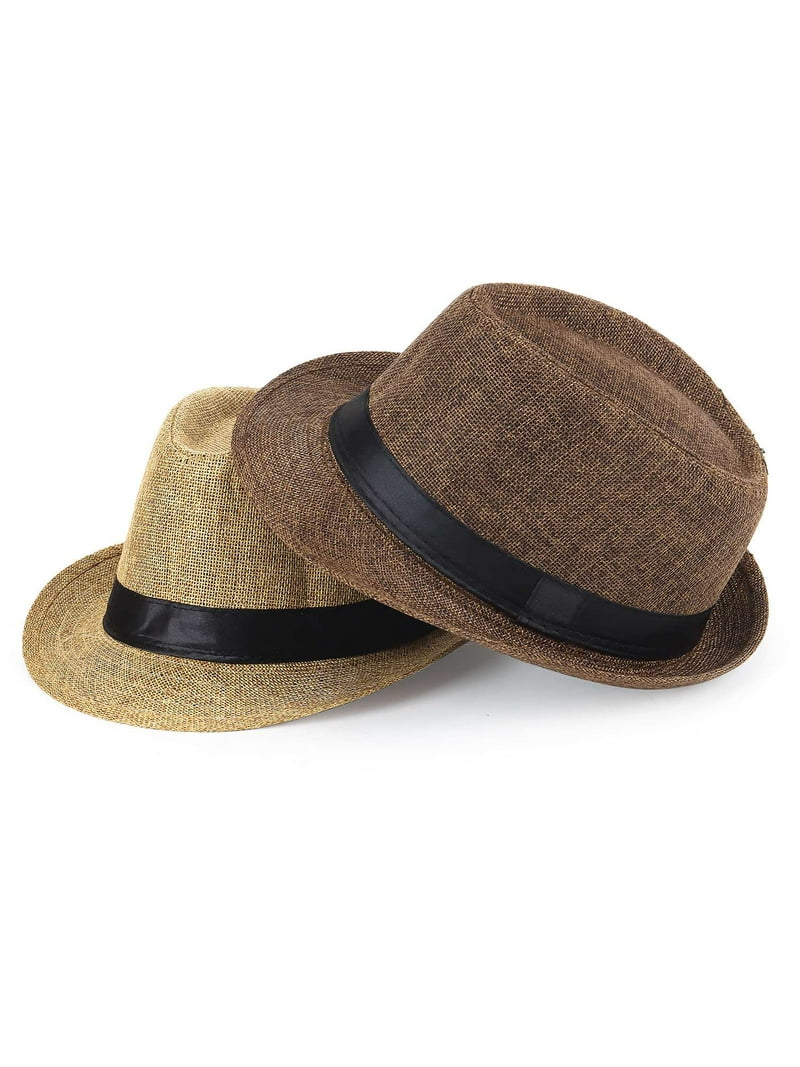 Brown Straw Cuban Hat Black Straw Fedora Hats For Men AAOMASSR Men