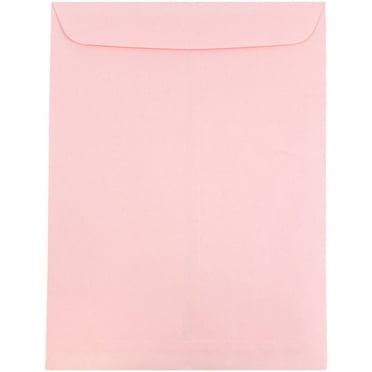 JAM Paper 9 x 12 Open End Envelopes, Baby Pink, 50 per Pack