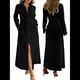 thumbnail image 2 of Vestidos Camiseros para Mujer, Casuales, de Larga, con Botones y Maxivestidos Negro M, 2 of 7
