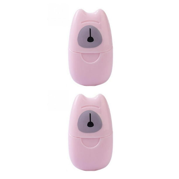 Naiovety 50 unids/caja de papel de jabón desechable en caja, práctico de manos, baño de viaje, rebanadas perfumadas, caja de espuma, jabón rosa 2Conjunto