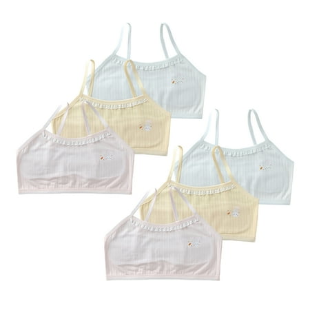 6 Pack Big Girls Bra Comfort Flex Flex Fit Seamless Wireless Light Sports Bra Girls Bras Padded Bras for Girls 10-16