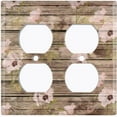 thumbnail image 3 of Metal Light Switch Plate Outlet Cover (Image of Brown Wood Fence Peony FEN011), 3 of 13