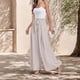thumbnail image 3 of WILLBEST Pantalones Casuales para Mujer, Color Liso, Cintura Alta, Palazzo, Holgados, con Lazo y Bolsillos, Largos, para Uso Diario. Chica, 3 of 4