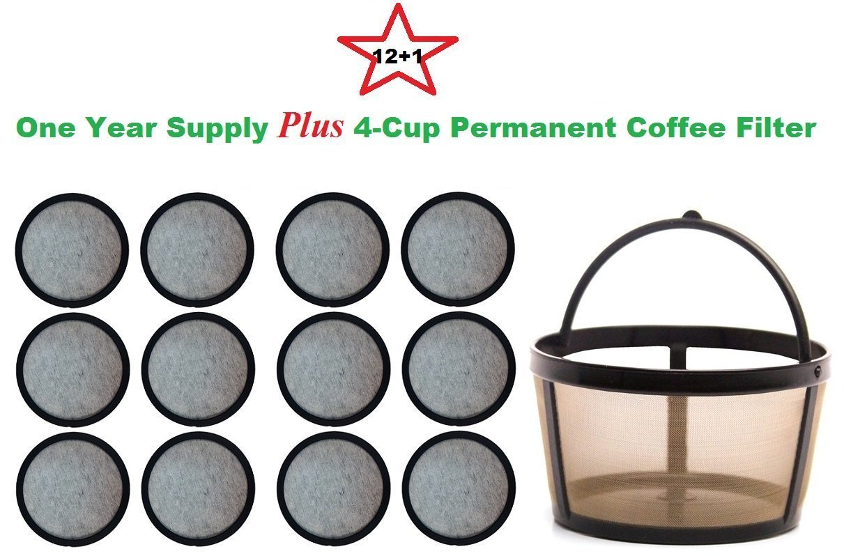 4Cup Permanent BasketStyle Coffee Filter & a set of 12 Water Filters