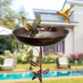 thumbnail image 2 of MUAXDA Metal Bird Bath for Outdoors, Vintage Freestanding Bird Bath with 5-Prong Base and Removable Bowl, Antique Bronze Garden Decoration, Suitable for Patio, Courtyard, 2 of 7