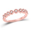thumbnail image 2 of 14kt Rose Gold Womens Round Diamond Heart Stackable Band Ring 1/10 Cttw, 2 of 2