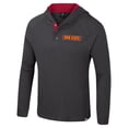 thumbnail image 2 of Men's Colosseum  Charcoal Iowa State Cyclones Dujour Ralgan Long Sleeve Henley Hoodie T-Shirt, 2 of 3