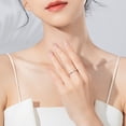 thumbnail image 3 of 925 Sterling Silver Ring For Women Geometric Design With Zircon Line Band Classic Fashion Jewelry For Her Chic, 3 of 8