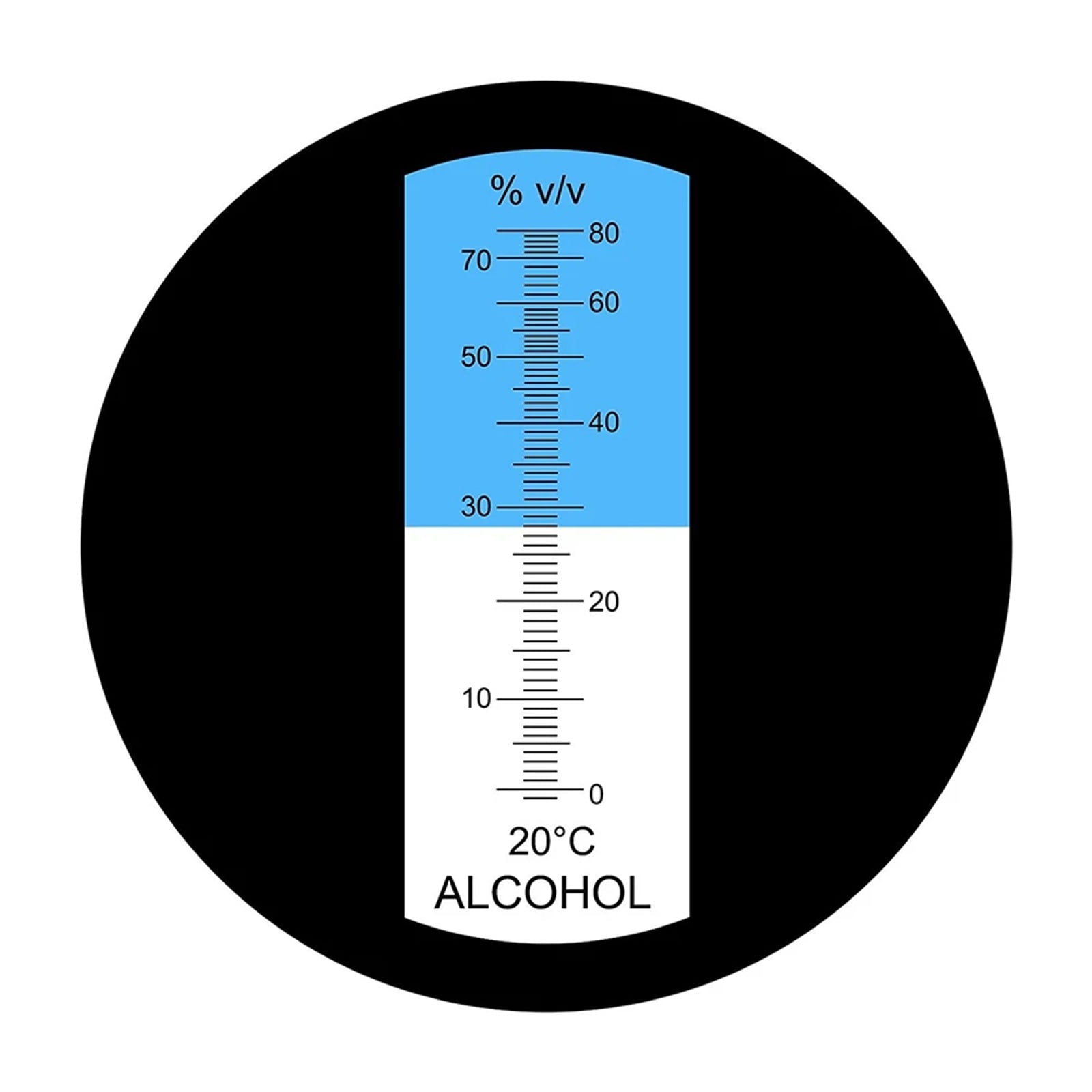 Specialised 0-80% Alcohol Refractometer Alcohol Content Tester Brew Meter Whisky Brandy Vodka Tequila Chinese Spirits