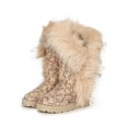 thumbnail image 5 of Bamboo Round Toe Faux Fur Split Collar Mid Calf Boot 20362, 5 of 6
