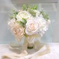 thumbnail image 3 of Ramo de boda TUNC Rosa blanca Novia Flores de seda artificial Sencillez, 3 of 5