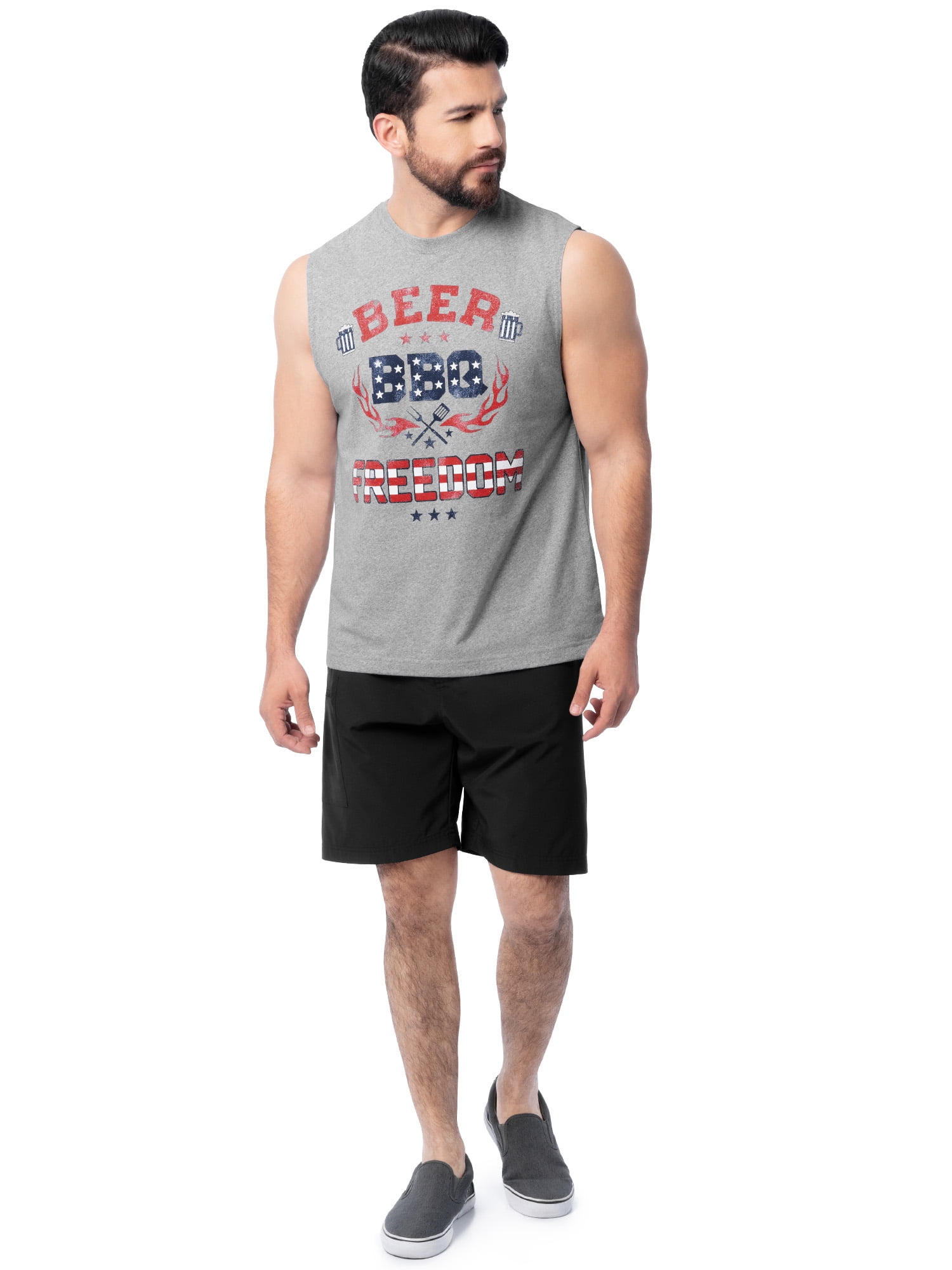 Way to Celebrate Men's & Big Men's 4th of July Americana Graphic Muscle Tank, Sizes S-5XL