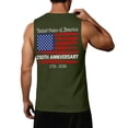 thumbnail image 3 of Men's 250th Anniversary Patriotic Tank Tops 1776-2026 USA Flag Sleeveless Crewneck Shirts Independence Day Casual Vintage Printed Tops Army Green M, 3 of 4