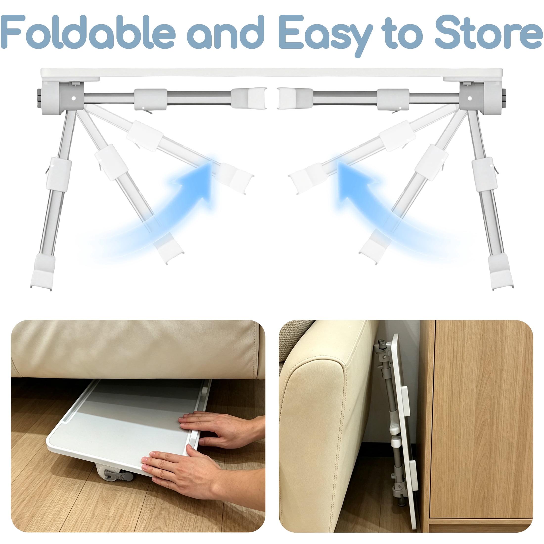 Foldable Laptop Bed Tray, Adjustable Desk, Angle Adjustable Notebook Table, Sofa Bed Computer Stand, Portable Lap Desk with Anti-Slip Stopper for Couch, Floor, Bed for Working Reading Eating