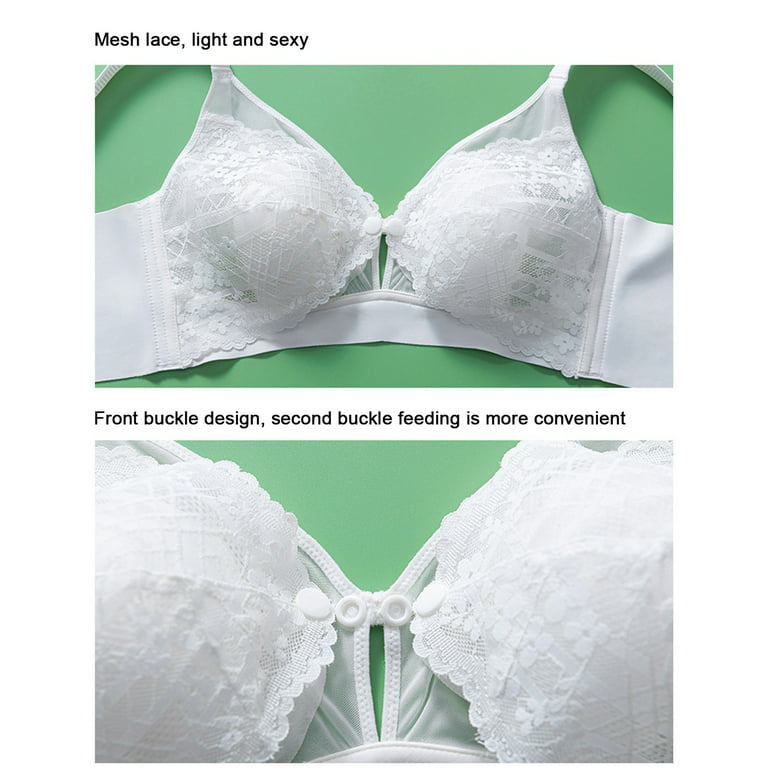 Oalirro Nursing Bras Women's Sexy Ultra-thin Lace Bra without Steel Ring  Breast Front Opening Feeding Bra