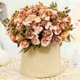 thumbnail image 4 of Faux Silk Rose Artificial Flowers Bouquet with Hydrangea Berries for Mother'S Day Gift Wedding Arch Shelf Rustic Country Home Dining Decor, 1 Artificial Flower, 4 of 9
