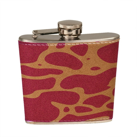 KuzmarK 6 oz. Leather Pocket Hip Liquor Flask - Cowhide Pink