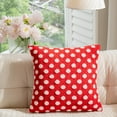 thumbnail image 6 of Christmas Red and White Polka Dot Pillowcases, Plush Jacquard Holiday Cushion Covers, Festive Sofa Bed Pillow Covers for Living Room and Bedroom Decor, 6 of 6