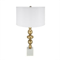 A&B Home Table Lamp with Round Four Tiered Body - 15"Dia. x 29.5"H - Gold/White