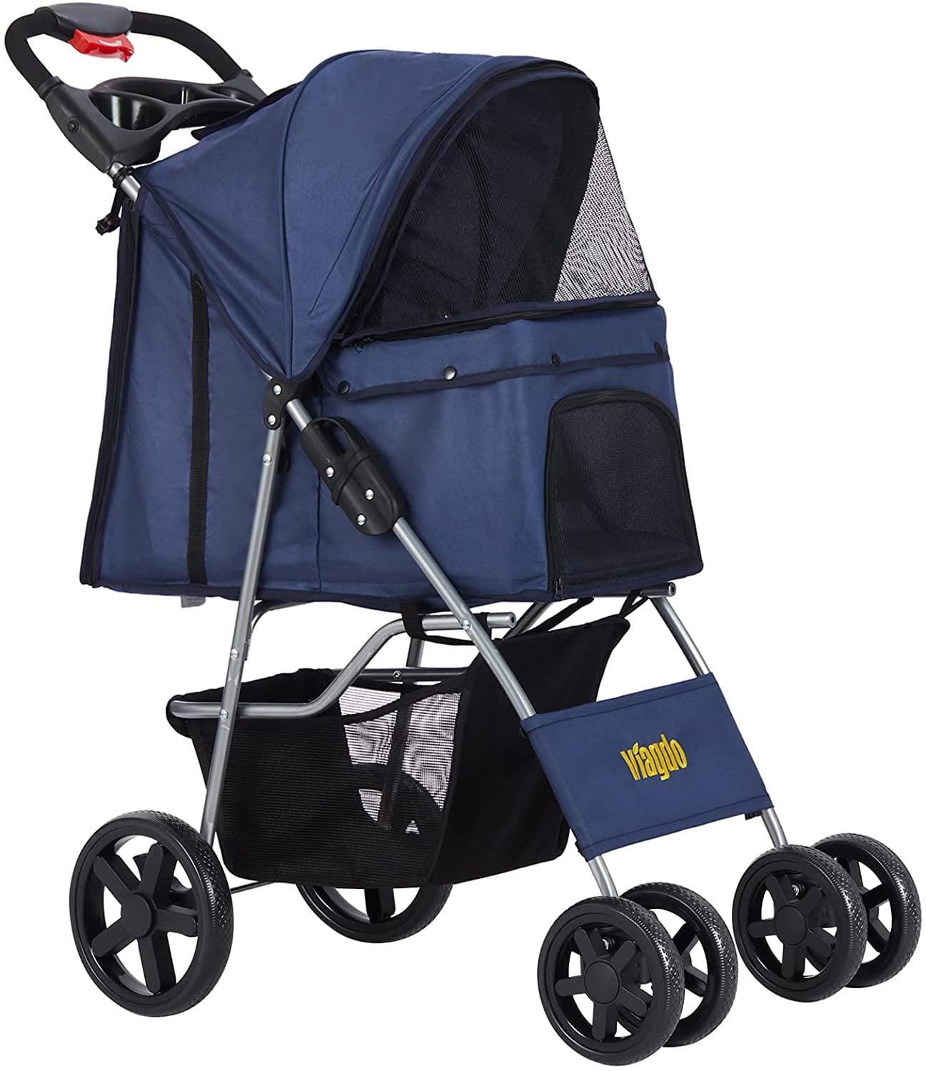 VIAGDO Dog Cat Stroller, Pet Strollers for Small Medium Dogs and Cats, 4 Wheels Dog Jogging