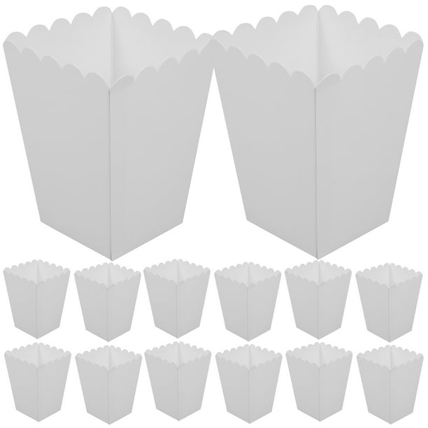 40 cajas de papel blanco para palomitas de maíz desechables para cine, cine, cine, a prueba de grasa, para galletas, aperitivos, cartón para dulces.