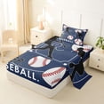 thumbnail image 2 of Castle Fairy Eat Sleep Baseball Twin Sheets 3pcs, Sport Theme Bedding, Navy White,1 Fitted Sheet, 1 Flat Sheet and 1 Pillowcase, 2 of 6