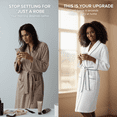 thumbnail image 5 of Lotus Linen Knee-Length Waffle Robe Women - Lightweight Short Spa Bathrobe, White Piping X-Large, 5 of 8
