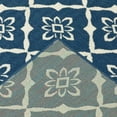 thumbnail image 6 of 2' X 8' Blue and Ivory Floral Stain Resistant Indoor Outdoor Area Rug, 6 of 10