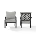 thumbnail image 2 of Pemberly Row Chaise d'Extérieur en Métal de 17,5 Po en Gris/noir Mat (Ensemble de 2), 2 of 12