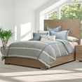 thumbnail image 2 of Michael Amini Mills 7-piece Oversized Cotton Queen Duvet Set in Denim Blue, 2 of 20