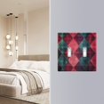 thumbnail image 4 of Yayeee Toggle Light Switch Wall Plate 2-Gang 4.56"x4.48" Decorative Outlet Cover, Vibrant Green Tartan Pattern, 4 of 7