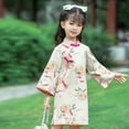 thumbnail image 2 of Ruyang Little Girls Dress for Chinese New Year, Kids Girl Long Sleeve Tang Suit Traditional Dress Retro Ethnic Cheongsam, 2 of 9