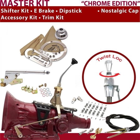 American Shifter AOD Shifter Kit 8 in. E Brake Cable Clamp Clevis Trim Kit Dipstick for D5AF1