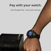 TicWatch Pro 1.39 inch Black Stainless Steel Case with Black Leather Band