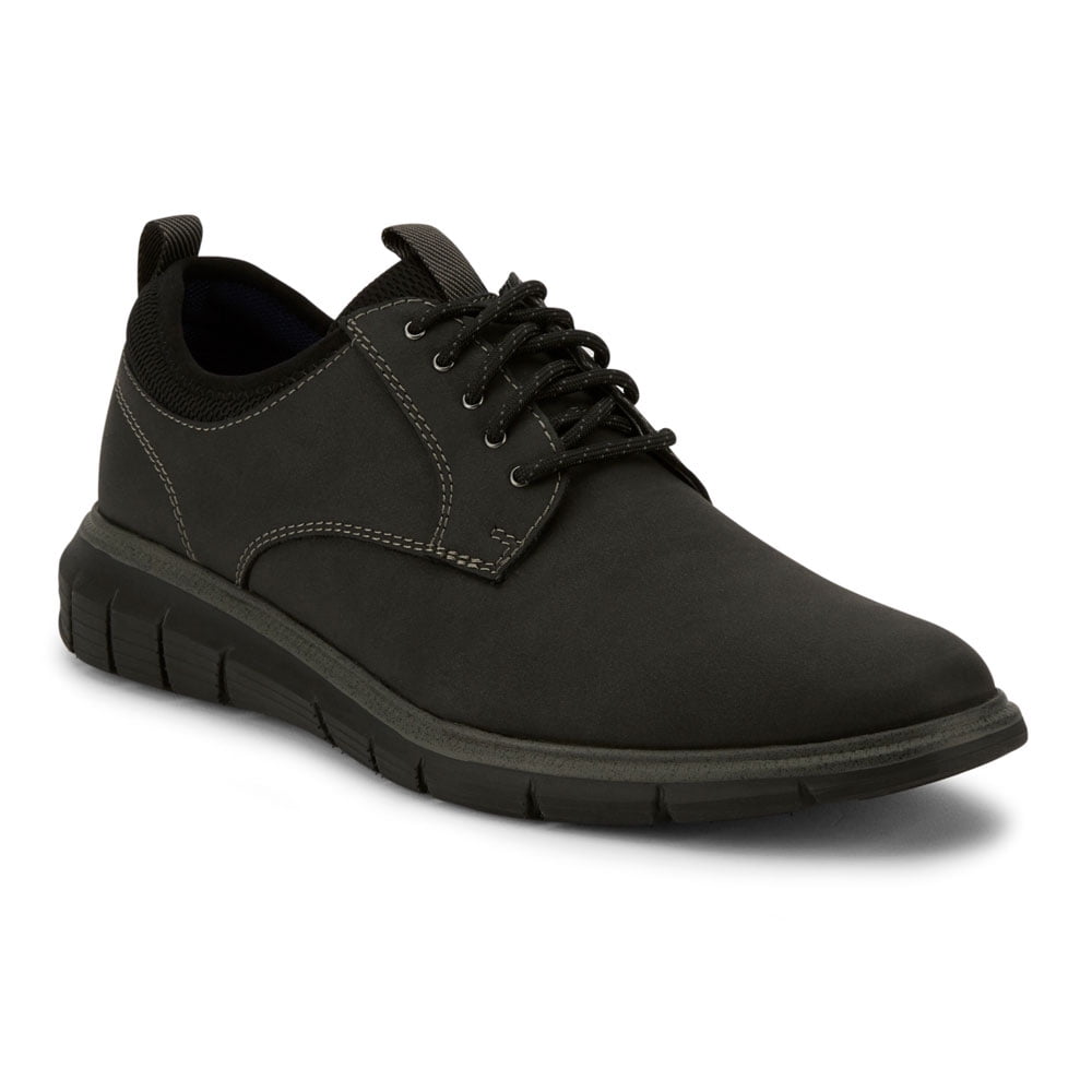 Dockers Black Lace-Up Derby with White Contrast Sole DOCKERS By GERLI Black Leather Chunky Derby Shoes Made in  main image 3