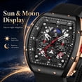 thumbnail image 5 of Watches for Men Multifunction Moon Phase Calendar Wrist Watches Luxury Quartz Waterproof Watch with Silicon Strap Gift for man, 5 of 8