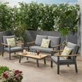 thumbnail image 2 of Afuera Living 4 Piece Outdoor Aluminum Garden Set in Gray, 2 of 14