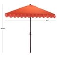 thumbnail image 7 of Safavieh Outdoor Valance 7.5ft Crank Patio Umbrella, Orange/White, 7 of 7